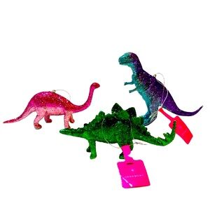 Glitter Dinosaur Ornaments Set of‎ 3